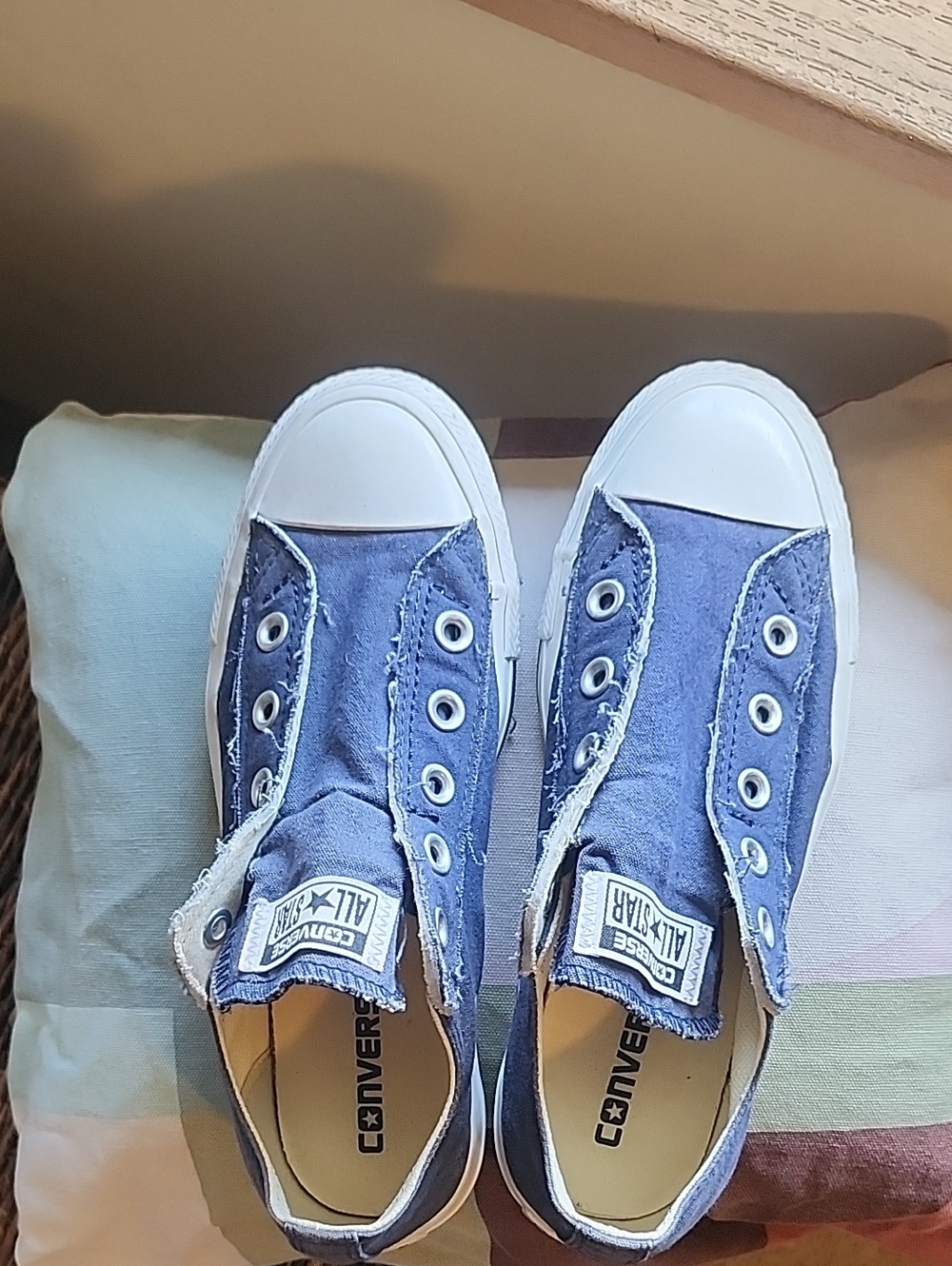 Converse Blue Canvas Slip-On Low Top Sneakers